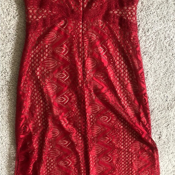 Guess NWOT Long Red Net Dress - Picture 8 of 16